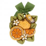 Formella Thun media con arance e farfalla Thun Creazioni ceramiche per casa