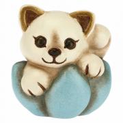 Gattino Thun su fiore azzurro mini 
