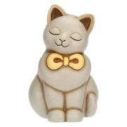 Gatto Thun grigio seduto con fiocco Thun Animali