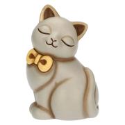 Gatto Thun grigio seduto con fiocco Thun Animali