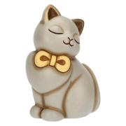 Gatto Thun grigio seduto con fiocco Thun Animali