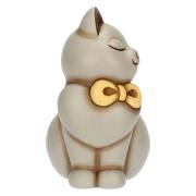 Gatto Thun grigio seduto con fiocco Thun Animali