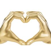 Mani a cuore grandi colore oro Statue e Soprammobili