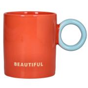 Mug in porcellana colore giallo con testo Beautiful Tisaniere con filtro e Mug