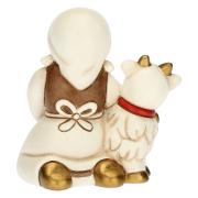 Mungitirce di capre personaggio del presepe classico Thun colore bianco 