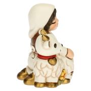 Mungitirce di capre personaggio del presepe classico Thun colore bianco 