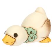 Oca Thun Julie con fiocco azzurro sdraiata Thun Animali