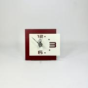 Orologio da appoggio piccolo in metallo, design moderno bicolore bordeaux Orologi da parete e Appoggio