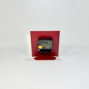 Orologio da appoggio piccolo in metallo, design moderno bicolore bordeaux Orologi da parete e Appoggio