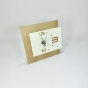 Orologio da appoggio piccolo in metallo, design moderno bicolore sabbia Orologi da parete e Appoggio
