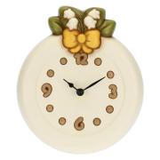 Orologio da parete Thun medio con fiori bianchi e fiocco 