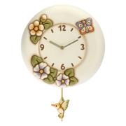Orologio Thun con pendolo uccellino linea primavera cm26 Thun Creazioni ceramiche per casa