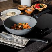 Padella Wok antiaderente per induzione cm 28 con 1 manico luxury Padelle con manico