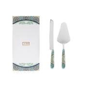 Paletta e coltello torta decoro cashmere set 2 pz Posate Tavola e Accessori