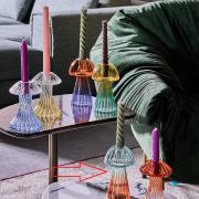 Portacandele in vetro trasparente cm15 bicolore arancio Lampade da Tavolo e Lanterne
