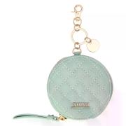 Portachiavi Thun rotondo con zip in ecopelle, verde Bigiotteria e Accessori Thun