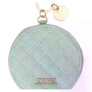 Portachiavi Thun rotondo con zip in ecopelle, verde Bigiotteria e Accessori Thun