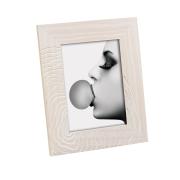 Portafoto in legno da tavolo, cornice per foto cm 13x18 bianca con rilievo venature tronco Cornici Portafoto in Legno