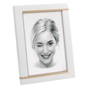 Portafoto in legno dal design moderno, portafotografie con profilo color oro Cornici Portafoto in Legno