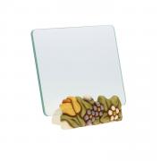 Portafoto Thun con vetro e fiori linea primavera cm14x6x5 Thun Creazioni ceramiche per casa