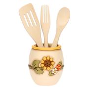 Portamestoli Thun Country con mestoli in legno Utensili Cucina