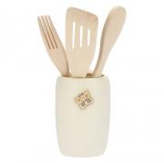 Portamestoli Thun Elegance con 3 mestoli legno