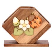 Portatovaglioli THUN in Legno con Coccinella e Fiore - Country Bloom Portatovaglioli di carta e scottex