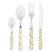Posate tavola Thun Country set da 24 posate in acciaio inox con manico beige e fiori 