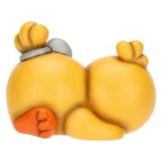 Pulcino Thun giallo Polly, sdraiato con fiocco in ceramica Thun Animali