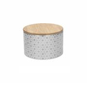 Scatola porta dolci in ceramica, contenitore con tappo legno decoro  Silvery Barattoli e Contenitori Cucina