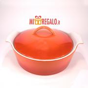 SCHERZER PIROFILA ROTONDA MEDITERRANEO CON COPERCHIO COL. ARANCIO Scherzer Complementi e Accessori