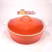 SCHERZER PIROFILA ROTONDA MEDITERRANEO CON COPERCHIO COL. ARANCIO Scherzer Complementi e Accessori