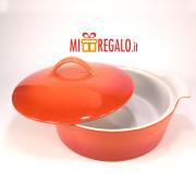 SCHERZER PIROFILA ROTONDA MEDITERRANEO CON COPERCHIO COL. ARANCIO Scherzer Complementi e Accessori