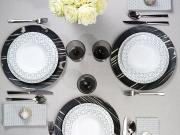 Servizio Piatti Andrea Fontebasso Cosmo Tognana Rebus nero tavola 18 pezzi New Bone China Andrea Fontebasso Cucina  e Tavola Tognana