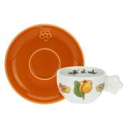 Set 4 tazzine Thun Happy Country arancio Tazzine CaffÃ¨ Mug Tazze e Zuccheriere