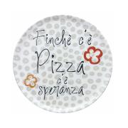 Set 6 piatti pizza in porcellana con frase FinchÃ¨ c'Ã¨ pizza c'Ã¨ speranza Servizi da Tavola