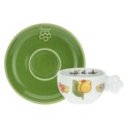 Set 6 tazzine Thun Happy Country giallo e verde Tazzine CaffÃ¨ Mug Tazze e Zuccheriere