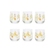 Set sei bicchieri da tavola in vetro stampato collezione Thun Claire 