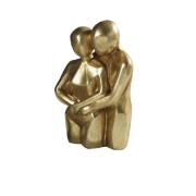 Statua coppia in simbiosi abbracciata, figura artistica simbolo di unione colore oro Oggettistica d'Arredo per Casa