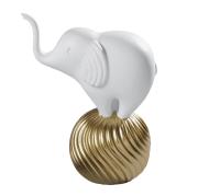 Statua Elefante su palla oro Oggettistica d'Arredo per Casa