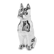 Statuetta cane mastino, soprammobile da design colore acciaio Statue e Soprammobili