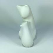 Statuetta coppia gatti Lineasette Ceramiche design bianco cm20 Statue e Soprammobili