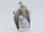 Statuetta sacra famiglia grande in porcellana, raffigurazione della nativitÃ  in finisima porcellana decorata Statue e Soprammobili