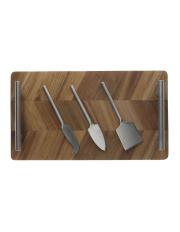 Tagliere in legno con manici e coltelli formaggio Accessori Tavola vari