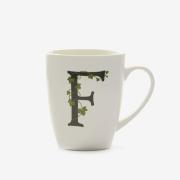 Tazza Mug con Lettera alfabeto 'F' La Porcellana Bianca Tisaniere con filtro e Mug