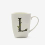 Tazza Mug con Lettera alfabeto 'L' La Porcellana Bianca Tisaniere con filtro e Mug