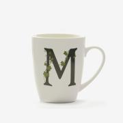 Tazza Mug con Lettera alfabeto 'M' La Porcellana Bianca Tisaniere con filtro e Mug