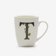Tazza Mug con Lettera alfabeto 'T' La Porcellana Bianca Tisaniere con filtro e Mug
