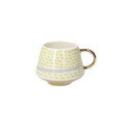 Tazza Mug da design, tazzone moderno in porcellana con dettagli color oro e giallo Tisaniere con filtro e Mug