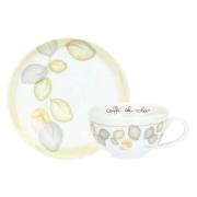 Tazze medie Thun, set 2 tazze con piatto Bloom Tazze medie per The - Cappuccino